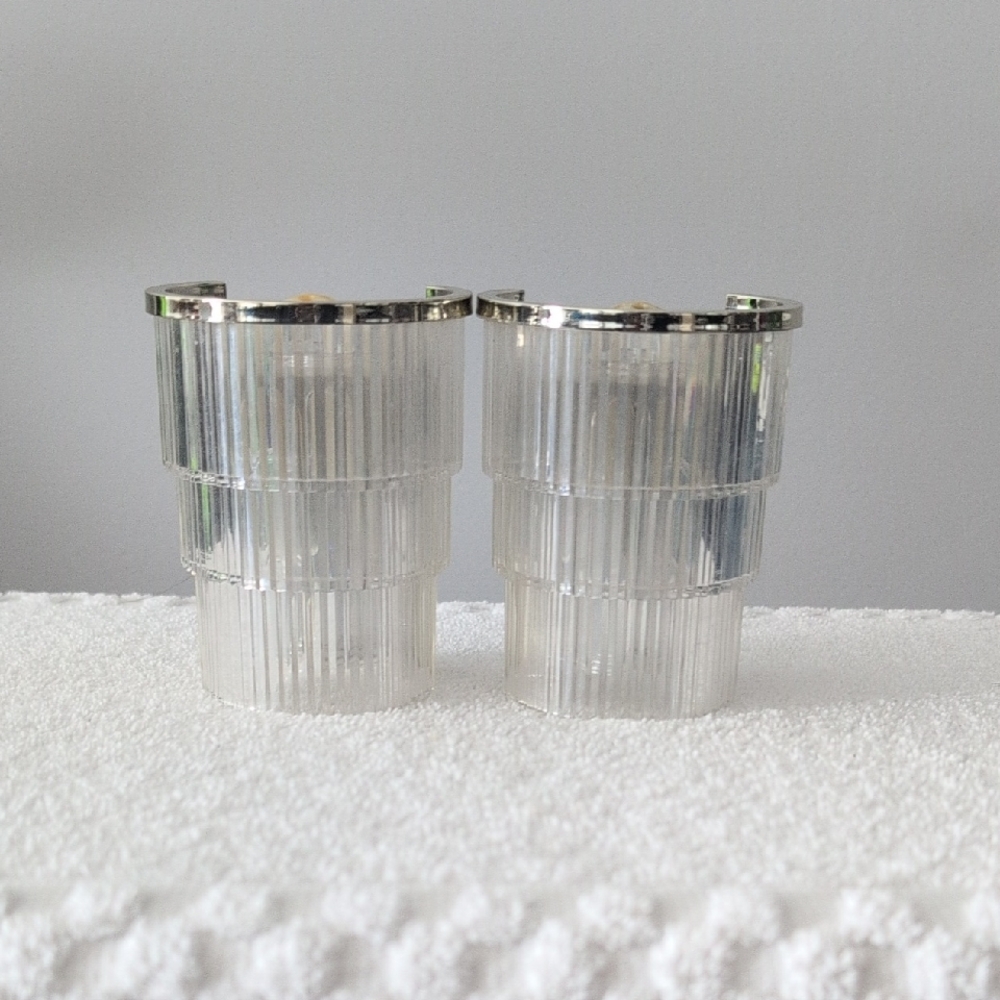 Silver Ribbed Cuff Bracelets